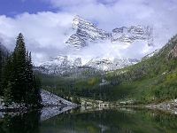 1214  Maroon Bells in Fog, Snowmass Wilderness, CO