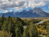 Grand Tetons from Snake River Overlook  Grand Tetons from Snake River Overlook : grand teton national park autumn mountain